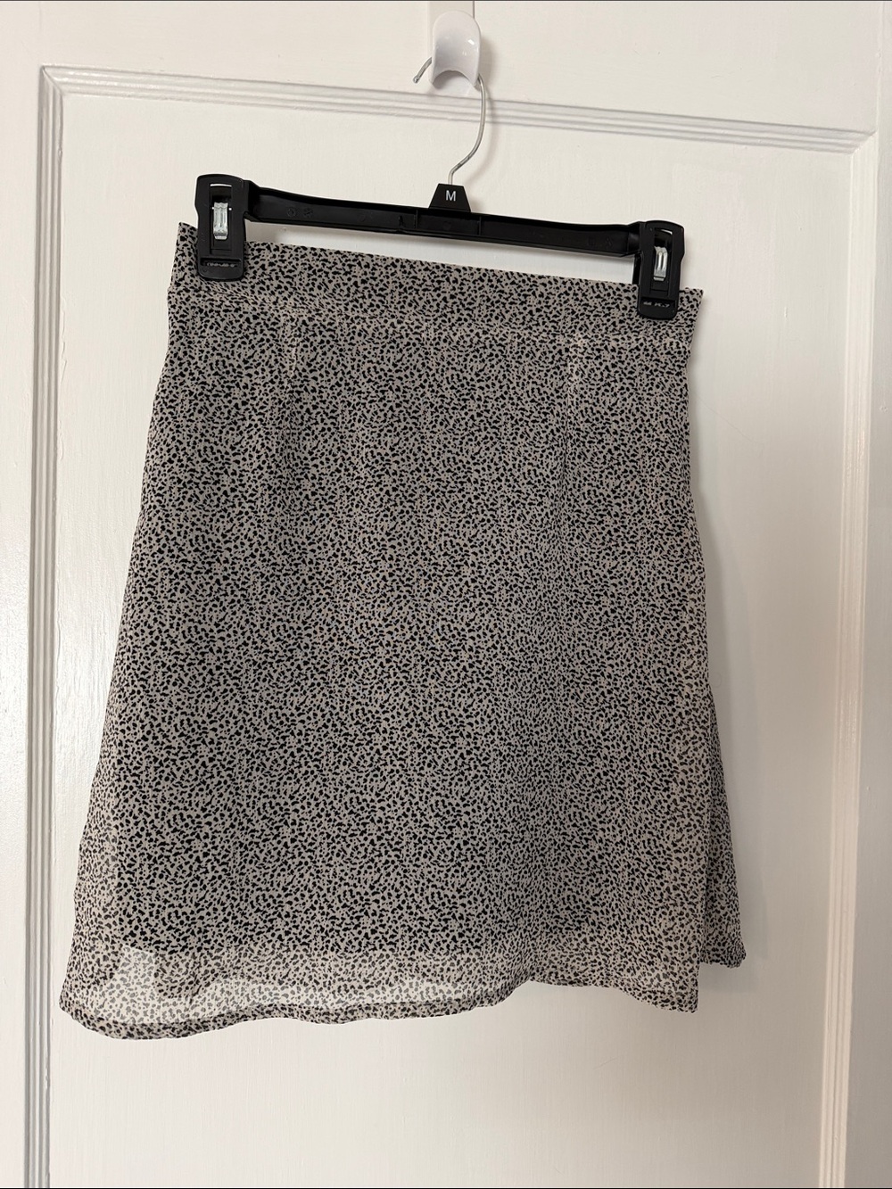 Sienna Sky Black and White Micro-Print Mini Skirt